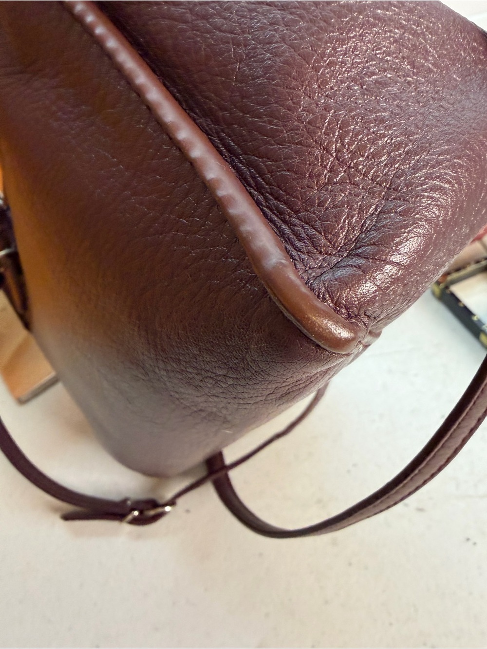 Balenciaga Papier Mini A4 Tote Burgundy Leather Crossbody - Picture 4 of 15